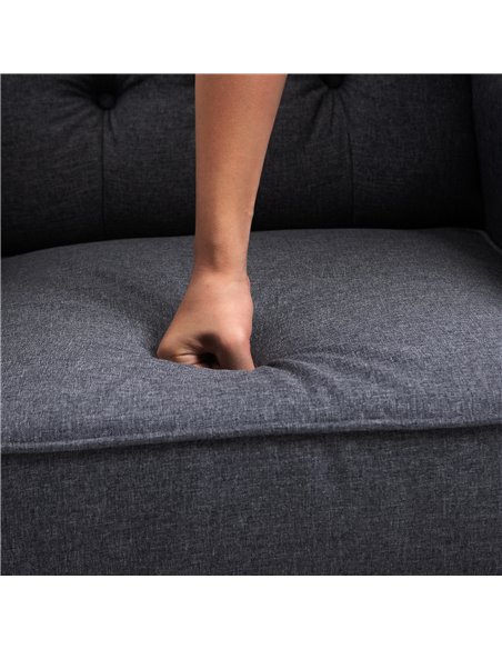 HOMCOM Recliner Armchair for Living Room, Reclining Chair, Wingback Chair with Button Tufted Back and Footrest, Dark Grey - pic 30397 | FastDaddyshop