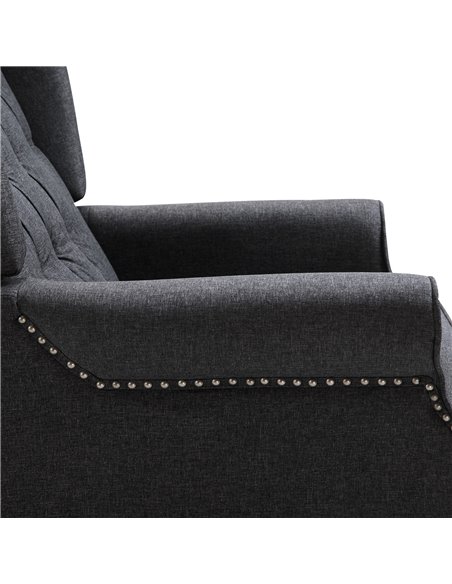 HOMCOM Recliner Armchair for Living Room, Reclining Chair, Wingback Chair with Button Tufted Back and Footrest, Dark Grey - pic 30399 | FastDaddyshop
