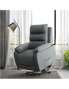 HOMCOM Electric Massage Riser and Recliner Chair for Elderly, PU Leather Power Lift Recliner Armchair, Grey 2
