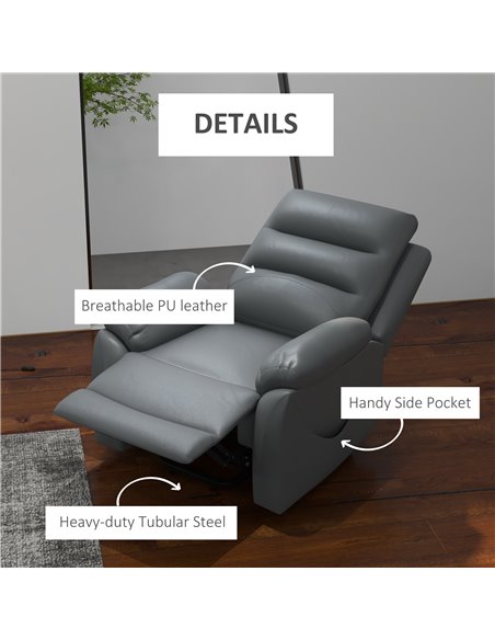 HOMCOM Electric Riser and Recliner Chairs for Elderly, PU Leather Power Lift Recliner Armchair with Vibration Massage, Side Pock - pic 30407 | FastDaddyshop