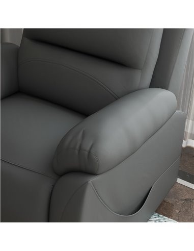 HOMCOM Electric Riser and Recliner Chairs for Elderly, PU Leather Power Lift Recliner Armchair with Vibration Massage, Side Pock
