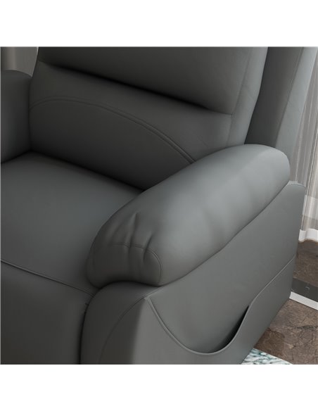 HOMCOM Electric Riser and Recliner Chairs for Elderly, PU Leather Power Lift Recliner Armchair with Vibration Massage, Side Pock - pic 30408 | FastDaddyshop