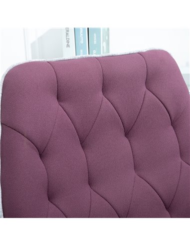 Vinsetto Linen Office Swivel Chair Mid Back Computer Desk Chair with Adjustable Seat, Arm - Purple