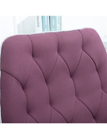 Vinsetto Linen Office Swivel Chair Mid Back Computer Desk Chair with Adjustable Seat, Arm - Purple - pic 30416 | FastDaddyshop