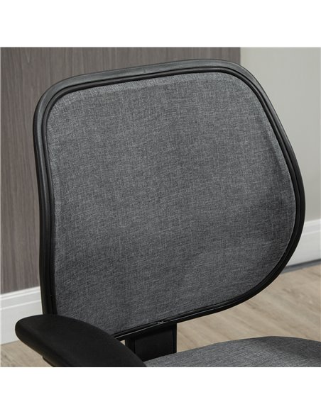 Vinsetto Drafting Chair Tall Office Fabric Standing Desk Chair with Adjustable Footrest Ring, Arm, Swivel Wheels, Grey - pic 30443 | FastDaddyshop