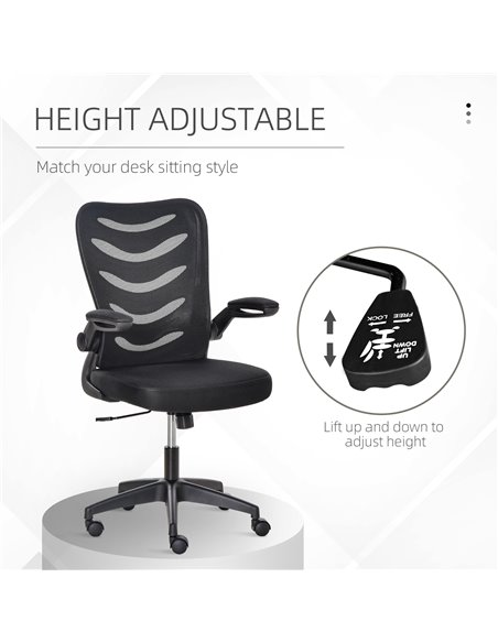Vinsetto Mesh Swivel Desk Chair with Lumbar Back Support, Black 921-512V70BK - pic 30448 | FastDaddyshop