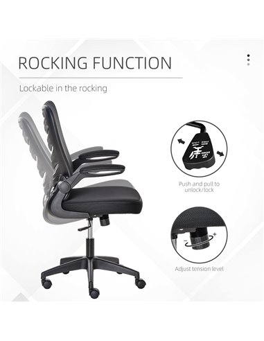 Vinsetto Mesh Swivel Desk Chair with Lumbar Back Support, Black 921-512V70BK