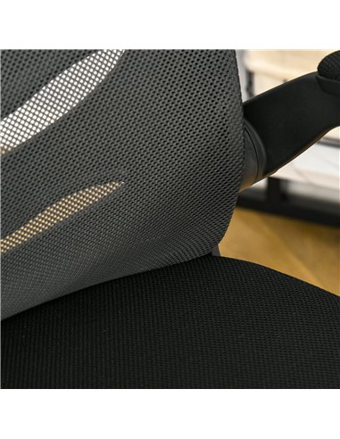 Vinsetto Mesh Swivel Chair for Home Task Desk Chair with Lumbar Back Support, Flip-Up Arm, Adjustable Height, Black
