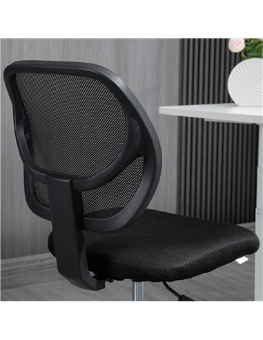 Vinsetto Ergonomic Mesh Standing Desk Chair with Adjustable Footrest Ring and Seat Height Black