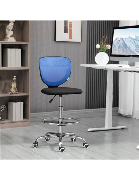 Vinsetto Drafting Chair, Swivel Office Draughtsman Chair, Mesh Standing Desk Chair with Lumbar Support, Adjustable Foot Ring, Ar - pic 30473 | FastDaddyshop