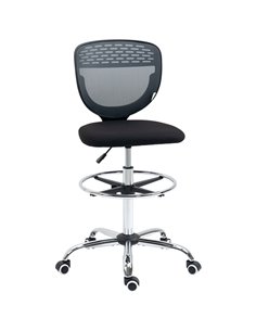 Vinsetto Mesh Standing Desk Chair with Lumbar Support, Adjustable Foot Ring, Armless, Grey