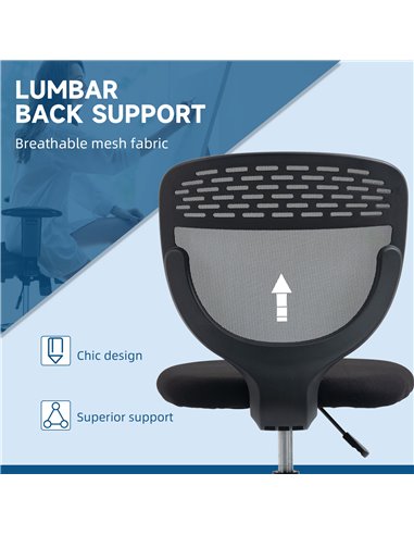 Vinsetto Drafting Chair, Swivel Office Draughtsman Chair, Mesh Standing Desk Chair with Lumbar Support, Adjustable Foot Ring, Ar