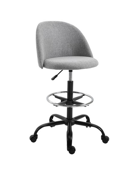 Vinsetto Ergonomic Drafting chair Adjustable Height w/ 5 Wheels Padded Seat Footrest 360° Swivel Freely Comfortable Versatile Us - pic 30490 | FastDaddyshop