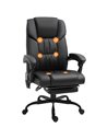Vinsetto 6-Point PU Leather Massage Racing Chair with Remote, Footrest, Black