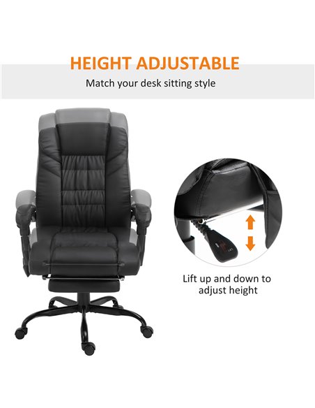 Vinsetto 6-Point PU Leather Massage Racing Chair, Black 921-275V70BK - pic 30511 | FastDaddyshop