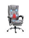 Vinsetto 6-point Vibrating Heat Massage Chair with Manual Footrest , High Back, Remote, Grey