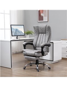 Vinsetto 6-point Vibrating Heat Massage Chair with Manual Footrest , High Back, Remote, Grey 2