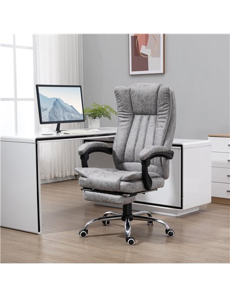 Vinsetto 6-point Vibrating Heat Massage Chair with Manual Footrest , High Back, Remote, Grey - pic 30518 | FastDaddyshop