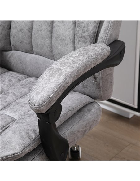 Vinsetto 6-point Vibrating Heat Massage Chair with Manual Footrest , High Back, Remote, Grey - pic 30525 | FastDaddyshop