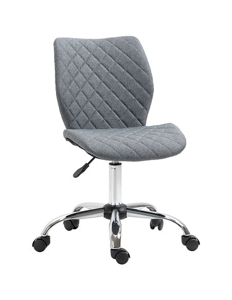 Vinsetto Mid Back Swivel Chair with 360° Swivel Height, Linen Fabric, Grey - pic 30526 | FastDaddyshop