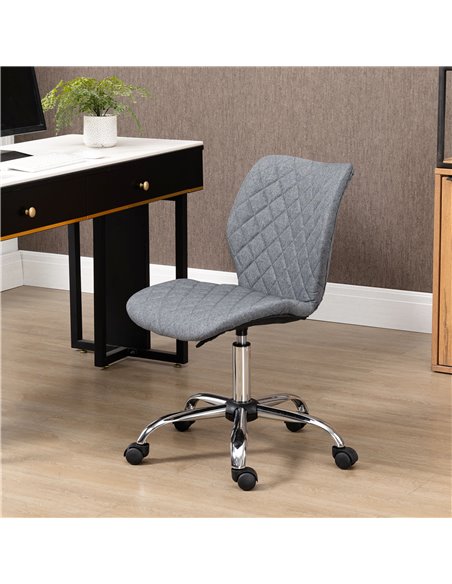 Vinsetto Mid Back Swivel Chair with 360° Swivel Height, Linen Fabric, Grey - pic 30527 | FastDaddyshop