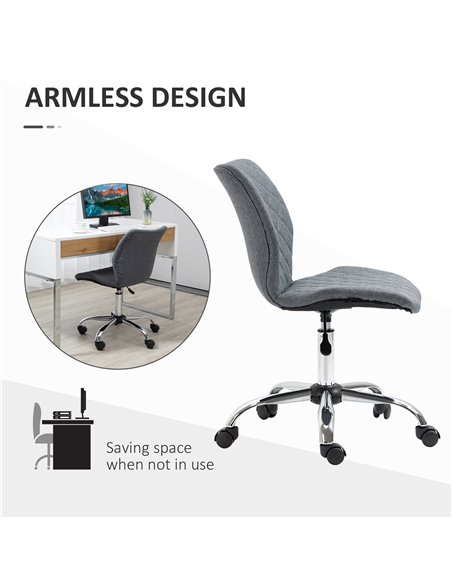 Vinsetto Mid Back Swivel Chair with 360° Swivel Height, Grey 921-263V71GY - pic 30530 | FastDaddyshop