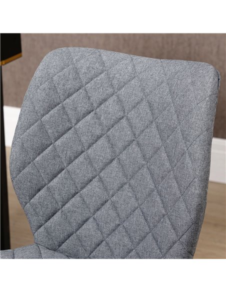 Vinsetto Mid Back Swivel Chair w/360° Swivel Height, thick sponge padded, Adjustable Home Office Linen Fabric Grey - pic 30533 | FastDaddyshop