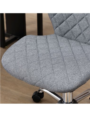 Vinsetto Mid Back Swivel Chair w/360° Swivel Height, thick sponge padded, Adjustable Home Office Linen Fabric Grey