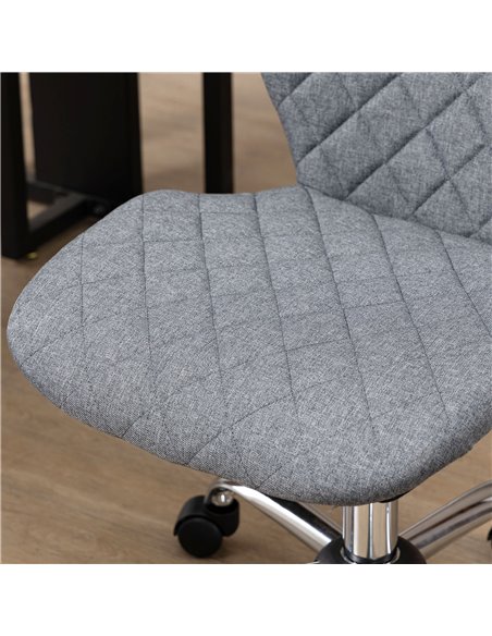Vinsetto Mid Back Swivel Chair w/360° Swivel Height, thick sponge padded, Adjustable Home Office Linen Fabric Grey - pic 30534 | FastDaddyshop