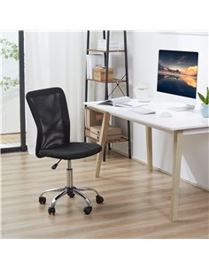 Vinsetto Home Office Ergonomic Mesh Task Armless Chair with Mid Back, Height Adjustable, Black 2