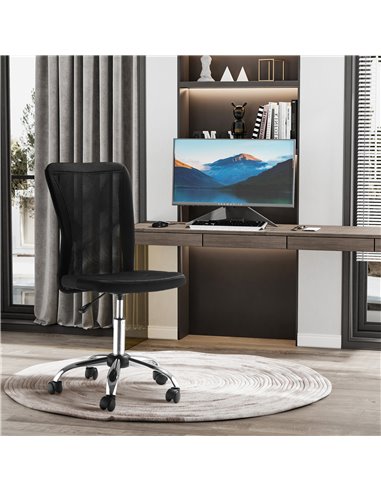Vinsetto Home Office Mesh Task Chair Ergonomic Armless Mid Back Height Adjustable with Swivel Wheels, Black