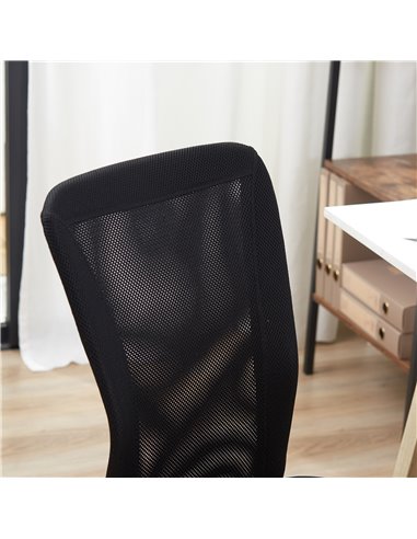 Vinsetto Home Office Mesh Task Chair Ergonomic Armless Mid Back Height Adjustable with Swivel Wheels, Black
