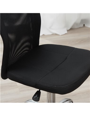Vinsetto Home Office Mesh Task Chair Ergonomic Armless Mid Back Height Adjustable with Swivel Wheels, Black