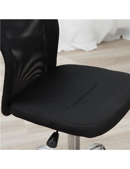 Vinsetto Home Office Mesh Task Chair Ergonomic Armless Mid Back Height Adjustable with Swivel Wheels, Black - pic 30542 | FastDaddyshop