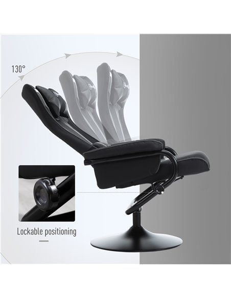 Vinsetto 2 Pieces Video Game Chair and Footrest, Black - Deep Grey 833-886V71GY - pic 30556 | FastDaddyshop