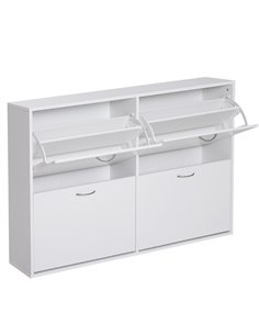 HOMCOM Shoe Cabinet, 120Lx24Wx81H cm, Particle Board, White