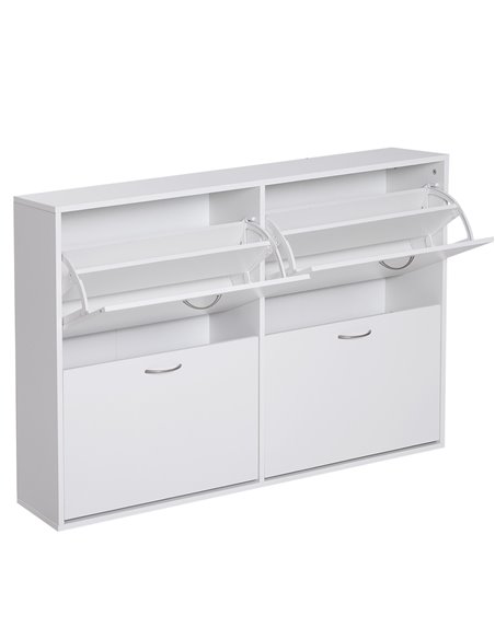 HOMCOM Shoe Cabinet, 120Lx24Wx81H cm, Particle Board, White - pic 30571 | FastDaddyshop