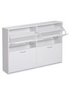 HOMCOM Shoe Cabinet, 120Lx24Wx81H cm, Particle Board, White