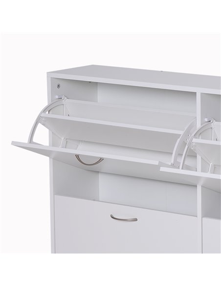 HOMCOM Shoe Cabinet, 120Lx24Wx81H cm, Particle Board-White - pic 30578 | FastDaddyshop
