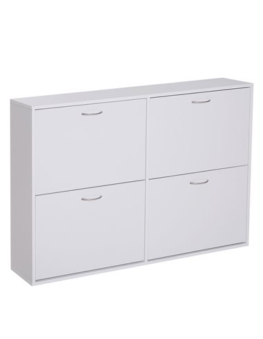 HOMCOM Shoe Cabinet, 120Lx24Wx81H cm, Particle Board-White