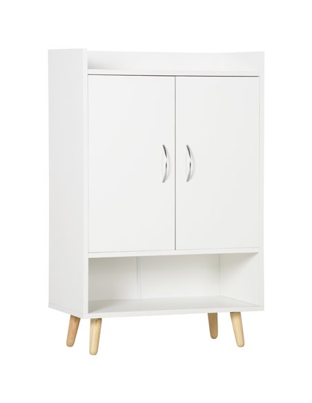 HOMCOM Modern Shoe Cabinet Storage Organizer with Doors and Shelves, White - pic 30589 | FastDaddyshop