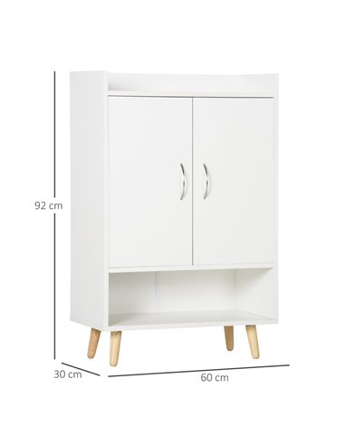 HOMCOM Modern Shoe Cabinet Storage Organizer with Doors and Shelves for Hallway & Entryway