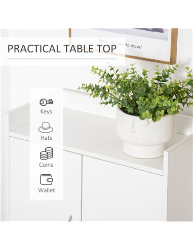 HOMCOM Modern Shoe Cabinet Storage Organizer, White 837-109