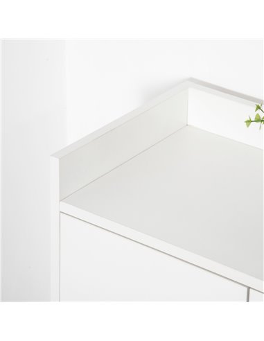HOMCOM Modern Shoe Cabinet Storage Organizer with Doors and Shelves for Hallway & Entryway