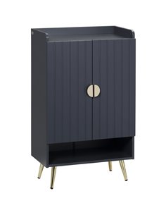 HOMCOM Modern Shoe Cabinet with 2 Doors for 15 Pairs of Shoes, Grey