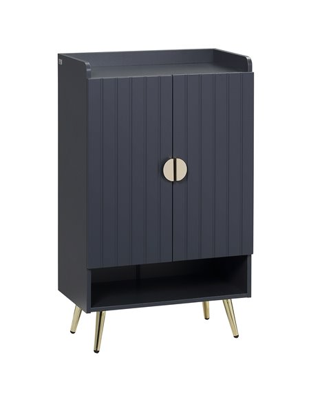 HOMCOM Modern Shoe Cabinet with 2 Doors for 15 Pairs of Shoes, Grey - pic 30625 | FastDaddyshop