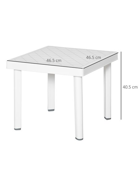 Outsunny Garden Side Table Outdoor Square Coffee End Table for Drink Snack, White - pic 30690 | FastDaddyshop
