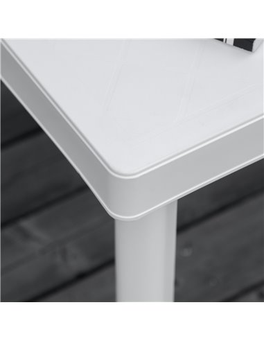 Outsunny Garden Side Table Outdoor Square Coffee End Table for Drink Snack, White