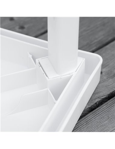 Outsunny Garden Side Table Outdoor Square Coffee End Table for Drink Snack, White