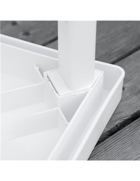Outsunny Garden Side Table Outdoor Square Coffee End Table for Drink Snack, White - pic 30696 | FastDaddyshop